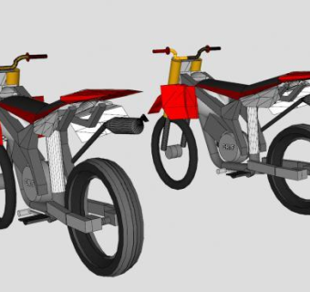 概念越野摩托车SU模型下载_sketchup草图大师SKP模型