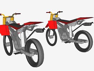 概念越野摩托车SU模型下载_sketchup草图大师SKP模型