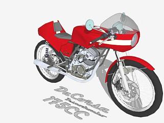 红色175cc<em>摩托车</em>SU模型下载_sketchup草图大师SKP模型