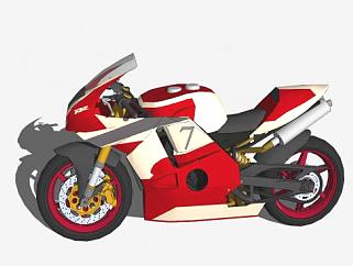 600cc摩托车赛车SU模型下载_sketchup草图大师SKP模型