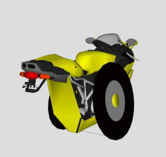 概念双轮摩托车SU模型下载_sketchup草图大师SKP模型
