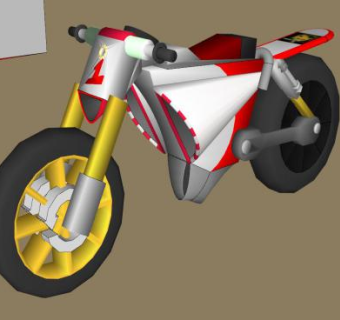 简单摩托车SU模型下载_sketchup草图大师SKP模型