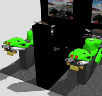 游戏厅赛车游戏机SU模型下载_sketchup草图大师SKP模型