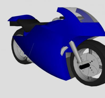 深蓝色摩托跑车SU模型下载_sketchup草图大师SKP模型
