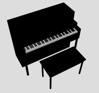 音乐钢琴SU模型下载_sketchup草图大师SKP模型