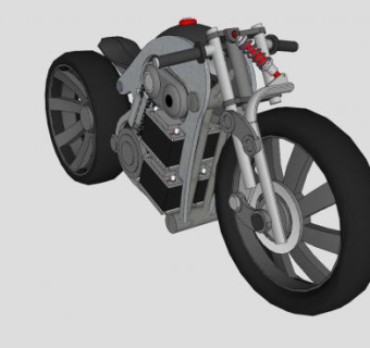混合动力摩托车SU模型下载_sketchup草图大师SKP模型