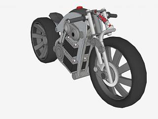 <em>混合</em>动力摩托车SU模型下载_sketchup草图大师SKP模型