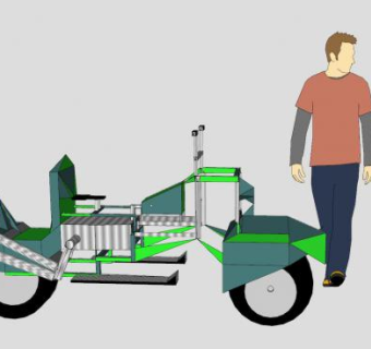 绿色几何型摩托车SU模型下载_sketchup草图大师SKP模型