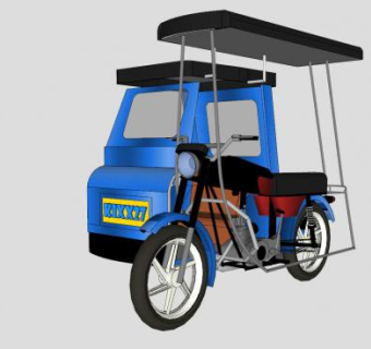 三轮摩托车SU模型下载_sketchup草图大师SKP模型