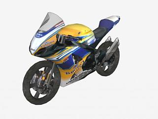 铃木GSXr1000摩托车SU模型下载_sketchup草图大师SKP模型