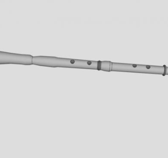音乐银色笛子SU模型下载_sketchup草图大师SKP模型
