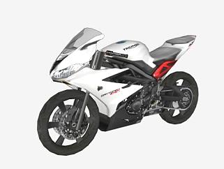 凯旋675R摩托车SU模型下载_sketchup草图大师SKP模型