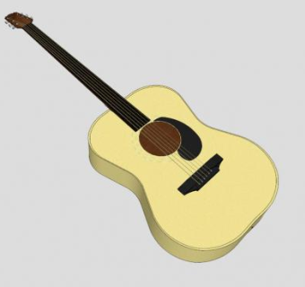 实木吉他SU模型下载_sketchup草图大师SKP模型
