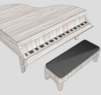 乐器钢琴SU模型下载_sketchup草图大师SKP模型