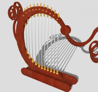 音乐竖琴SU模型下载_sketchup草图大师SKP模型