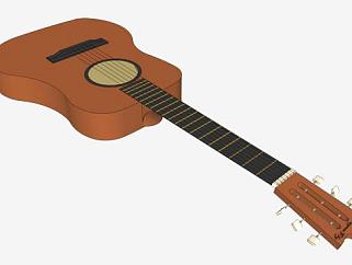 吉布森双电吉他SU模型下载_sketchup草图大师SKP模型