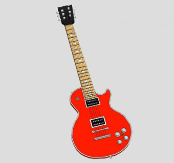 橙色电吉他SU模型下载_sketchup草图大师SKP模型