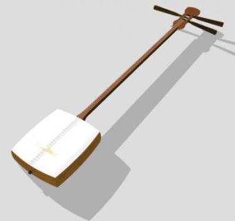 三味线传统弦乐器SU模型下载_sketchup草图大师SKP模型