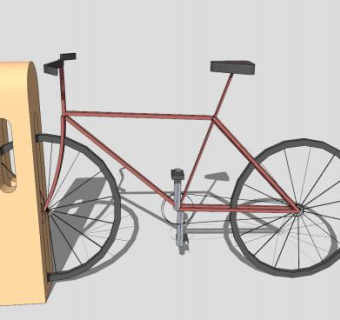 自行车停车木桩柱SU模型下载_sketchup草图大师SKP模型