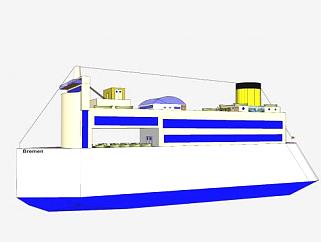 不莱梅远洋轮船SU模型下载_sketchup草图大师SKP模型