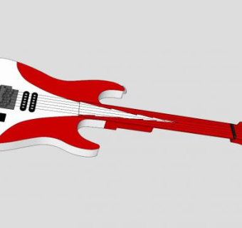 红色电吉他SU模型下载_sketchup草图大师SKP模型