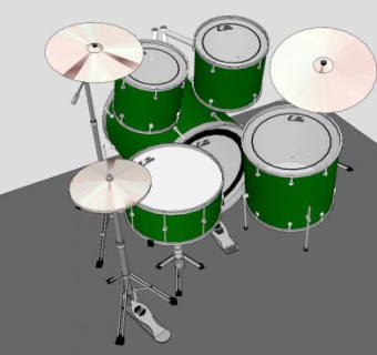 音乐爵士鼓SU模型下载_sketchup草图大师SKP模型