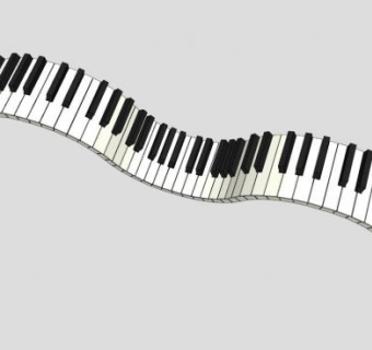 波浪键盘钢琴SU模型下载_sketchup草图大师SKP模型