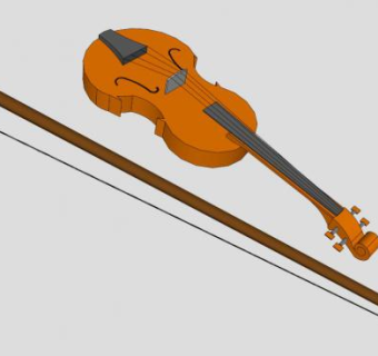 弦乐器小提琴SU模型下载_sketchup草图大师SKP模型
