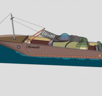 观光游船SU模型下载_sketchup草图大师SKP模型