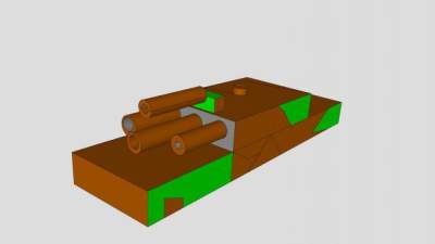 简易木船模架SU模型下载_sketchup草图大师SKP模型