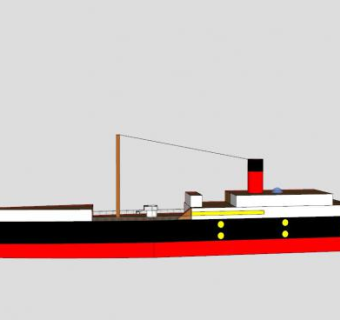 中型客船船舶SU模型下载_sketchup草图大师SKP模型