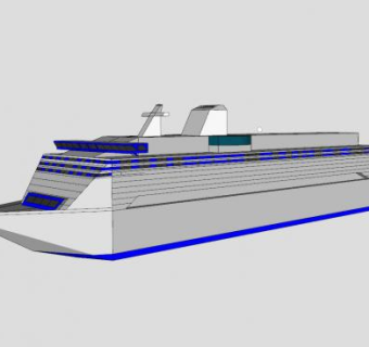 大型客运邮轮SU模型下载_sketchup草图大师SKP模型