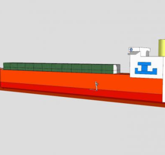 货运渡轮船舶SU模型下载_sketchup草图大师SKP模型