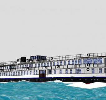 小型客运邮轮SU模型下载_sketchup草图大师SKP模型