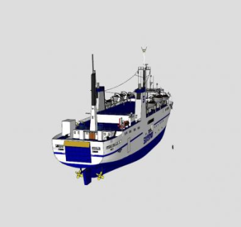大型客运渡轮SU模型下载_sketchup草图大师SKP模型