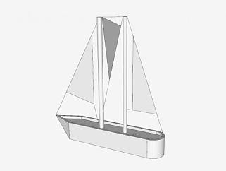 简易帆船船只SU模型下载_sketchup草图大师SKP模型