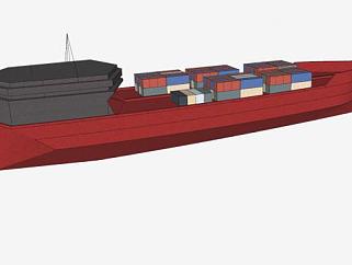 小型货船船舶SU模型下载_sketchup草图大师SKP模型