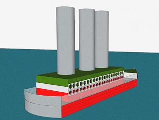 伊朗蒸汽船SU模型下载_sketchup草图大师SKP模型