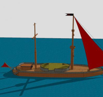 大型旧商船SU模型下载_sketchup草图大师SKP模型