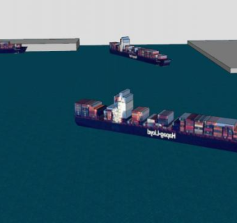 集装箱货运船SU模型下载_sketchup草图大师SKP模型