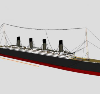 巨型客船船舶SU模型下载_sketchup草图大师SKP模型