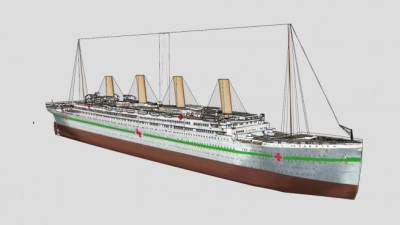 英国医务邮轮SU模型下载_sketchup草图大师SKP模型