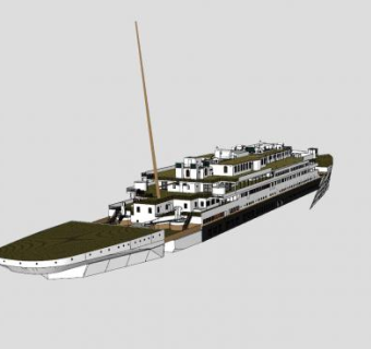邮轮甲板SU模型下载_sketchup草图大师SKP模型