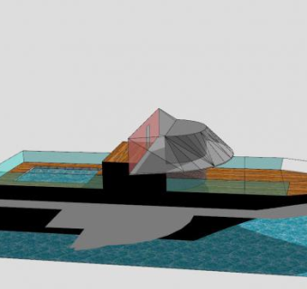 带游泳池度假游艇SU模型下载_sketchup草图大师SKP模型