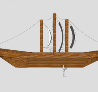 木帆船船舶SU模型下载_sketchup草图大师SKP模型