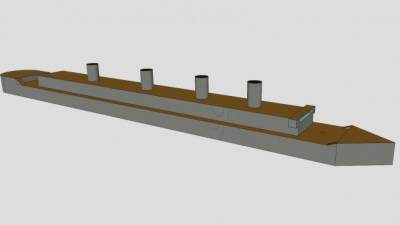 简易轮船模架SU模型下载_sketchup草图大师SKP模型