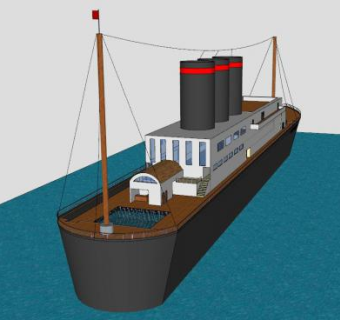 豪华出行邮轮SU模型下载_sketchup草图大师SKP模型