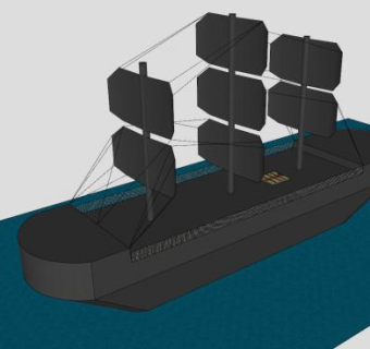 简易帆船模架SU模型下载_sketchup草图大师SKP模型