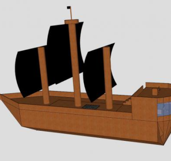 海盗帆船SU模型下载_sketchup草图大师SKP模型