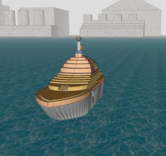 观光轮船SU模型下载_sketchup草图大师SKP模型